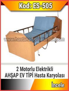 Bazalı Ev Tipi 2 Motorlu Hasta Karyolası