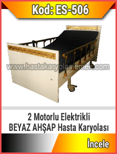 2 Motorlu Ahşap Hasta Karyolası