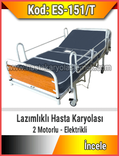 2 Motorlu Lazımlıklı Hasta Karyolası