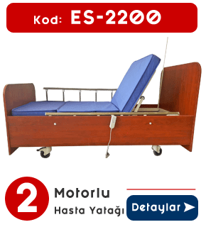 2 Motorlu Ahşap Hasta Karyolası Es-2200