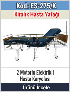 Kiralık 2 motorlu korkuluklu hasta karyolası